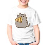Fashion, accesorii si bijuterii - Copii - Imbracaminte copii - Tricouri copii - Tricou copii Pusheen Cat Pizza Pisica Kitten Meow, alb, L Copii - Infinity.ro