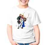 Fashion, accesorii si bijuterii - Copii - Imbracaminte copii - Tricouri copii - Tricou copii Elsa Frozen Anna Olaf Hans, alb, XS Copii - Infinity.ro