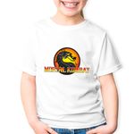 Fashion, accesorii si bijuterii - Copii - Imbracaminte copii - Tricouri copii - Tricou copii Mortal Kombat Logo Emblem PS4 Gaming, alb, XL Copii - Infinity.ro