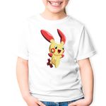 Fashion, accesorii si bijuterii - Copii - Imbracaminte copii - Tricouri copii - Tricou copii Plusle Pokemon Kilia Rabbit, alb, XL Copii - Infinity.ro
