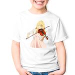 Fashion, accesorii si bijuterii - Copii - Imbracaminte copii - Tricouri copii - Tricou copii Your Lie in April Kaori Vioara Iubire Anime, alb, L Copii - Infinity.ro