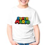 Fashion, accesorii si bijuterii - Copii - Imbracaminte copii - Tricouri copii - Tricou copii Super Mario Logo Odyssey Video Game, alb, XS Copii - Infinity.ro
