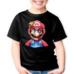 Fashion, accesorii si bijuterii - Copii - Imbracaminte copii - Tricouri copii - Tricou copii Super Mario Bros Batut Sange 3D Odyssey, negru, M Copii - Infinity.ro