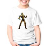 Fashion, accesorii si bijuterii - Copii - Imbracaminte copii - Tricouri copii - Tricou copii Mortal Kombat Cyrax SuperHero Armagedon Gold, alb, XS Copii - Infinity.ro