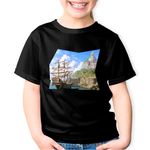 Fashion, accesorii si bijuterii - Copii - Imbracaminte copii - Tricouri copii - Tricou copii Lineage Corabie Video Game, negru, M Copii - Infinity.ro