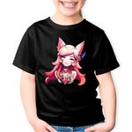 Fashion, accesorii si bijuterii - Copii - Imbracaminte copii - Tricouri copii - Tricou copii League of Legends Ahri Rebel Gamer Girl, negru, S Copii - Infinity.ro