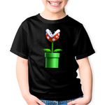Fashion, accesorii si bijuterii - Copii - Imbracaminte copii - Tricouri copii - Tricou copii Planta Carnivora Super Mario Bros Video Game, negru, XS Copii - Infinity.ro