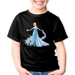Fashion, accesorii si bijuterii - Copii - Imbracaminte copii - Tricouri copii - Tricou copii Frozen Elsa Kristoff Regina de Gheata, negru, L Copii - Infinity.ro