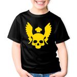 Fashion, accesorii si bijuterii - Copii - Imbracaminte copii - Tricouri copii - Tricou copii Quake Mask Gold Doom Skull, negru, XS Copii - Infinity.ro