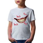 Fashion, accesorii si bijuterii - Copii - Imbracaminte copii - Tricouri copii - Tricou copii Joker Smile Laugh Psychopath Hurt Lips Self Defense, alb, L Copii - Infinity.ro