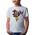 Fashion, accesorii si bijuterii - Copii - Imbracaminte copii - Tricouri copii - Tricou copii Wolverine Captain America Ironman Superheroes, alb, M Copii - Infinity.ro