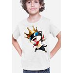 Fashion, accesorii si bijuterii - Copii - Imbracaminte copii - Tricouri copii - Tricou copii Persona Mascot King Action Music Cat, alb, S Copii - Infinity.ro