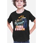 Fashion, accesorii si bijuterii - Copii - Imbracaminte copii - Tricouri copii - Tricou copii Fire Force Kusakabe Pompieri Desene Anime, negru, S Copii - Infinity.ro