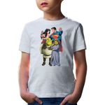 Fashion, accesorii si bijuterii - Copii - Imbracaminte copii - Tricouri copii - Tricou copii Shrek Princess Fiona Ogre Medieval Superman Wonderwoman, alb, XL Copii - Infinity.ro