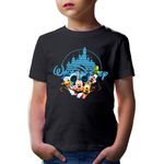 Fashion, accesorii si bijuterii - Copii - Imbracaminte copii - Tricouri copii - Tricou copii Mickey Mouse Walt Disney Logo Castle Pluto Gooffy Minnie, negru, XL Copii - Infinity.ro