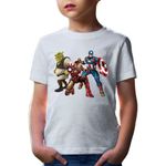 Fashion, accesorii si bijuterii - Copii - Imbracaminte copii - Tricouri copii - Tricou copii Shrek Captain America Ironman Super Powers Comics, alb, M Copii - Infinity.ro