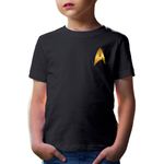 Fashion, accesorii si bijuterii - Copii - Imbracaminte copii - Tricouri copii - Tricou copii Star Trek Badge Solar Eclipse Crew Universe, negru, M Copii - Infinity.ro