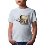 Fashion, accesorii si bijuterii - Copii - Imbracaminte copii - Tricouri copii - Tricou copii Star Trek Obi Wan Kenobi Ride Spaceship Saturn Planet Ring, alb, M Copii - Infinity.ro