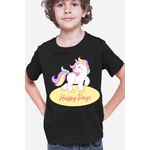 Fashion, accesorii si bijuterii - Copii - Imbracaminte copii - Tricouri copii - Tricou copii Unicorn Squad Happy Days Magic Universe, negru, XL Copii - Infinity.ro