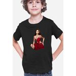 Fashion, accesorii si bijuterii - Copii - Imbracaminte copii - Tricouri copii - Tricou copii Selena Gomez Red Dress Actress Singer Song, negru, XS Copii - Infinity.ro