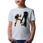 Fashion, accesorii si bijuterii - Copii - Imbracaminte copii - Tricouri copii - Tricou copii Minecraft Enderman Wolverine Grass Cube, alb, M Copii - Infinity.ro