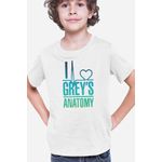 Fashion, accesorii si bijuterii - Copii - Imbracaminte copii - Tricouri copii - Tricou copii Grey Anatomy Logo Heart Love Medics Gradient, alb, S Copii - Infinity.ro