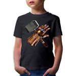 Fashion, accesorii si bijuterii - Copii - Imbracaminte copii - Tricouri copii - Tricou copii Thanos Glove Thor Axe Magic Power, negru, S Copii - Infinity.ro