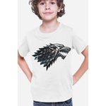 Fashion, accesorii si bijuterii - Copii - Imbracaminte copii - Tricouri copii - Tricou copii Game of Thrones Wolf Head Banner Tribute, alb, M Copii - Infinity.ro