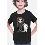 Fashion, accesorii si bijuterii - Copii - Imbracaminte copii - Tricouri copii - Tricou copii Game of Thrones Wolf Chibi Fighter, negru, M Copii - Infinity.ro