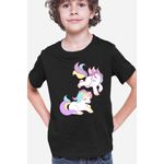 Fashion, accesorii si bijuterii - Copii - Imbracaminte copii - Tricouri copii - Tricou copii Unicorn Squad Stars Horse Love Animals, negru, L Copii - Infinity.ro