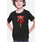 Fashion, accesorii si bijuterii - Copii - Imbracaminte copii - Tricouri copii - Tricou copii Taylor Swift Red Dress Actress American, negru, L Copii - Infinity.ro