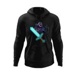 Fashion, accesorii si bijuterii - Barbati - Imbracaminte - Hanorace barbati - Hanorac barbati Raven Fortnite Minecraft Diamond Sword, negru, marime L - Infinity.ro