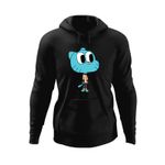 Fashion, accesorii si bijuterii - Barbati - Imbracaminte - Hanorace barbati - Hanorac barbati Gumball Motanel Desene Animate Pisic, negru, marime XL - Infinity.ro