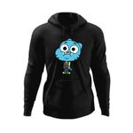 Fashion, accesorii si bijuterii - Barbati - Imbracaminte - Hanorace barbati - Hanorac barbati Gumball World Bebelino Desene Animate, negru, marime 2XL - Infinity.ro