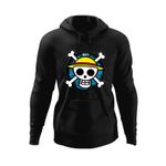 Fashion, accesorii si bijuterii - Barbati - Imbracaminte - Hanorace barbati - Hanorac barbati One Piece Crew Logo Monkey D Luffy Anime Manga, negru, marime XL - Infinity.ro