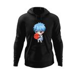 Fashion, accesorii si bijuterii - Barbati - Imbracaminte - Hanorace barbati - Hanorac barbati Kuroko no Basket Tetsuya Bebe Chibi Anime, negru, marime S - Infinity.ro