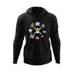 Fashion, accesorii si bijuterii - Barbati - Imbracaminte - Hanorace barbati - Hanorac barbati One Piece All Crew Logo Embleme, negru, marime XL - Infinity.ro