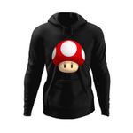 Fashion, accesorii si bijuterii - Barbati - Imbracaminte - Hanorace barbati - Hanorac barbati Super Mario Bros Cap Ciuperca Video Game, negru, marime S - Infinity.ro