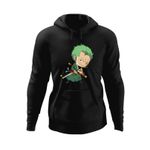 Fashion, accesorii si bijuterii - Barbati - Imbracaminte - Hanorace barbati - Hanorac barbati One Piece Roronoa Zoro Copil Pirate Hunter, negru, marime XL - Infinity.ro