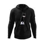 Fashion, accesorii si bijuterii - Barbati - Imbracaminte - Hanorace barbati - Hanorac barbati Cartoon Cat Lazy, negru, marime 2XL - Infinity.ro