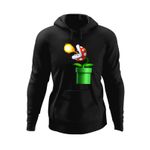 Fashion, accesorii si bijuterii - Barbati - Imbracaminte - Hanorace barbati - Hanorac barbati Super Mario Bros Planta Carnivora Wii, negru, marime 2XL - Infinity.ro