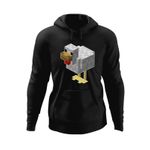 Fashion, accesorii si bijuterii - Barbati - Imbracaminte - Hanorace barbati - Hanorac barbati Minecraft Gaina, negru, marime XL - Infinity.ro
