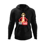 Fashion, accesorii si bijuterii - Barbati - Imbracaminte - Hanorace barbati - Hanorac barbati One Piece Luffy Youtuber Youtube Creator, negru, marime S - Infinity.ro