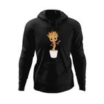 Fashion, accesorii si bijuterii - Barbati - Imbracaminte - Hanorace barbati - Hanorac barbati Baby Groot Dragobete Valentines Day Bebe, negru, marime S - Infinity.ro
