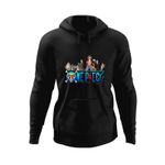 Fashion, accesorii si bijuterii - Barbati - Imbracaminte - Hanorace barbati - Hanorac barbati One Piece Straw Hat Pirates All Crew Members, negru, marime S - Infinity.ro