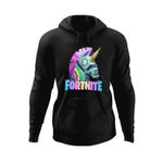 Fashion, accesorii si bijuterii - Barbati - Imbracaminte - Hanorace barbati - Hanorac barbati Fortnite Llama Logo, negru, marime L - Infinity.ro