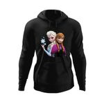 Fashion, accesorii si bijuterii - Barbati - Imbracaminte - Hanorace barbati - Hanorac barbati Disney Frozen Surori Elsa Ana Printese, negru, marime S - Infinity.ro