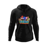 Fashion, accesorii si bijuterii - Barbati - Imbracaminte - Hanorace barbati - Hanorac barbati Sonic the Hedgehog All Gang Crew Echipaj, negru, marime S - Infinity.ro