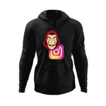 Fashion, accesorii si bijuterii - Barbati - Imbracaminte - Hanorace barbati - Hanorac barbati Casa de Papel Instagram Creator Insta, negru, marime M - Infinity.ro
