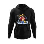 Fashion, accesorii si bijuterii - Barbati - Imbracaminte - Hanorace barbati - Hanorac barbati One Piece Steag Pirati Monkey D Luffy, negru, marime S - Infinity.ro